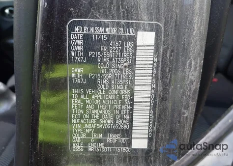 2016 Nissan Juke S from USA, damaged, VIN JN8AF5MV0GT652880